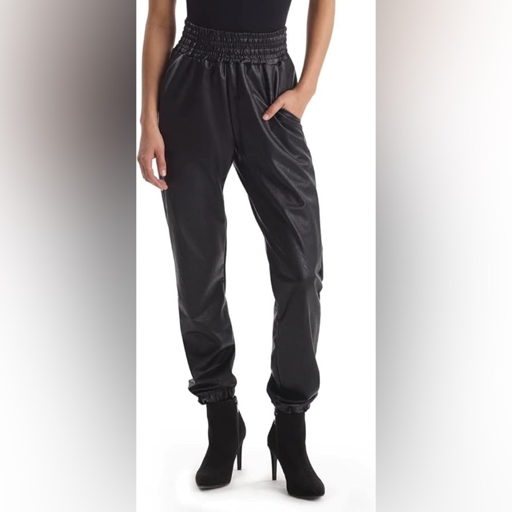 Commando Faux Leather Smocked Joggers